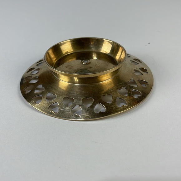 Brass Heart Tray/ Candle Holder - Picture 7 of 9